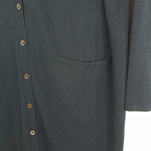 *SOLD* J Jill Womens Cardigan Sweater Size M 100% Cotton Blue Duster Long Sleeve - Picture 3 of 7